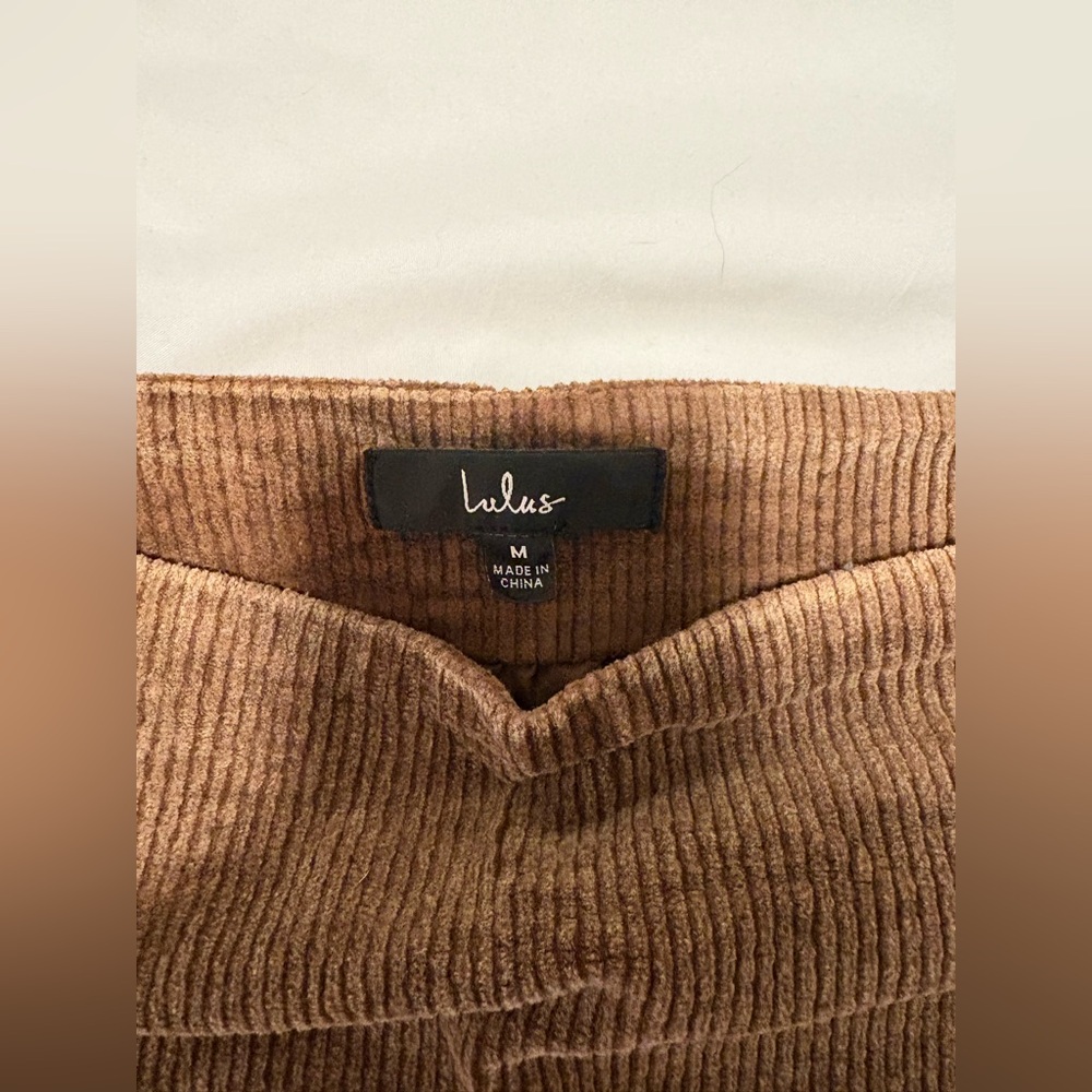 Lulus Brown Corduroy High Waisted Mini Skirt Size Medium - Picture 2 of 2